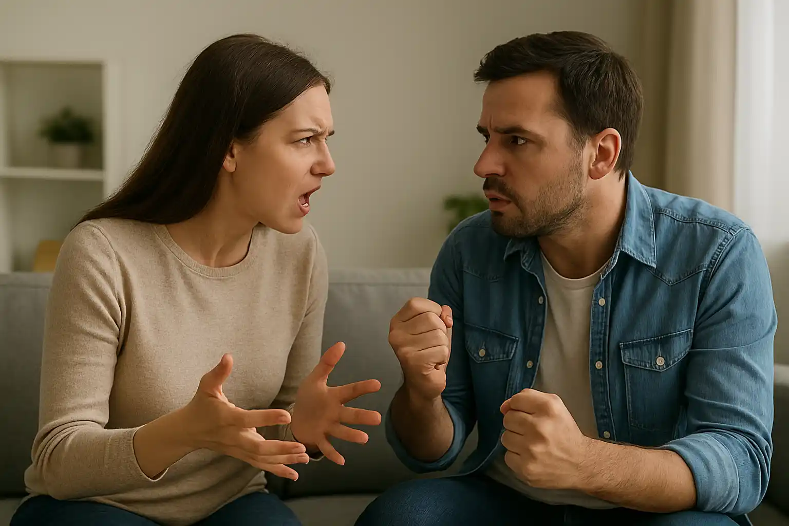 Casal em conflito emocional